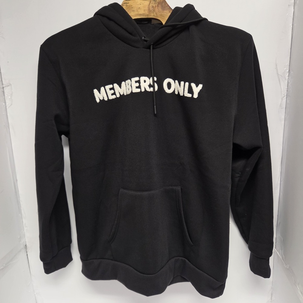 Members‎ Only Black Hoodie Pullover Cotton Drawstrings XXXL
